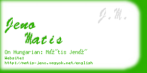 jeno matis business card